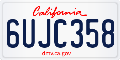 CA license plate 6UJC358