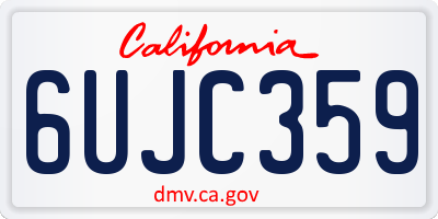 CA license plate 6UJC359