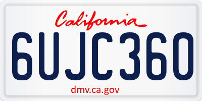 CA license plate 6UJC360