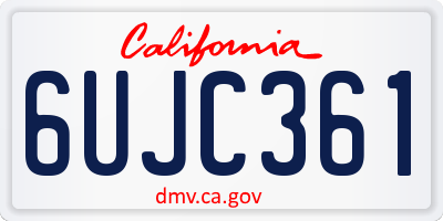 CA license plate 6UJC361