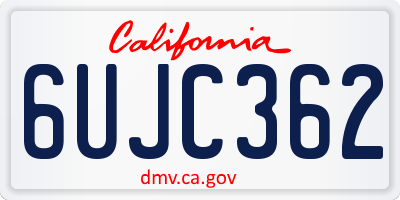 CA license plate 6UJC362