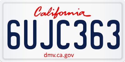 CA license plate 6UJC363