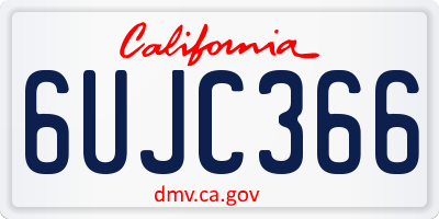 CA license plate 6UJC366