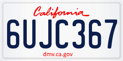 CA license plate 6UJC367