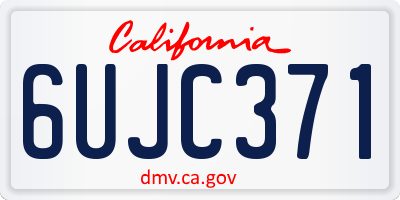 CA license plate 6UJC371