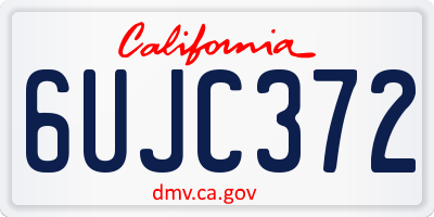 CA license plate 6UJC372