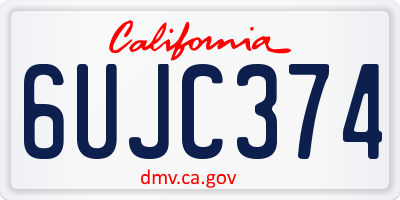 CA license plate 6UJC374
