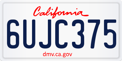 CA license plate 6UJC375