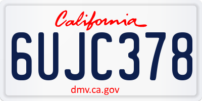 CA license plate 6UJC378