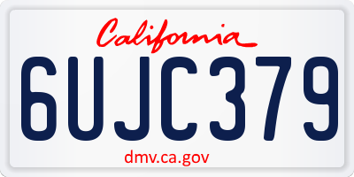 CA license plate 6UJC379