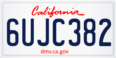 CA license plate 6UJC382