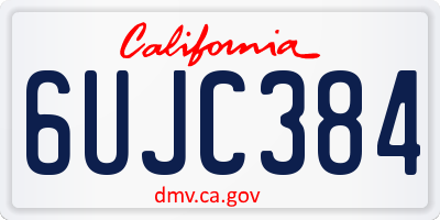 CA license plate 6UJC384