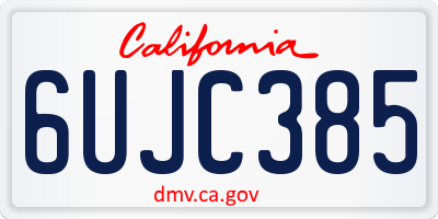 CA license plate 6UJC385