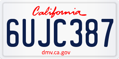 CA license plate 6UJC387