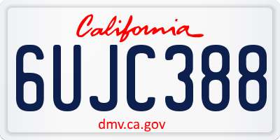 CA license plate 6UJC388