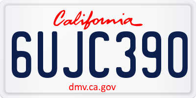 CA license plate 6UJC390