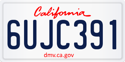 CA license plate 6UJC391