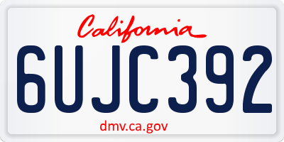 CA license plate 6UJC392