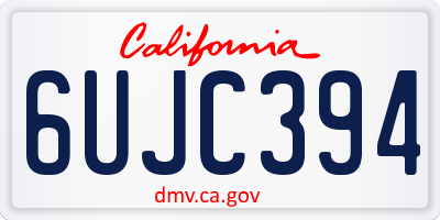 CA license plate 6UJC394