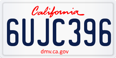 CA license plate 6UJC396