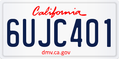 CA license plate 6UJC401