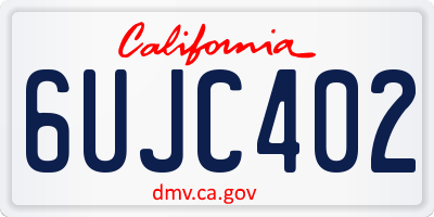 CA license plate 6UJC402