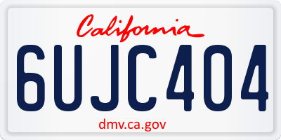 CA license plate 6UJC404