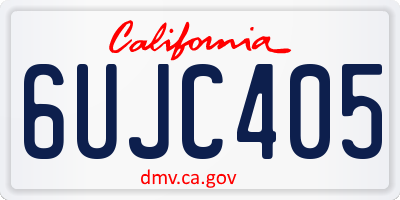 CA license plate 6UJC405