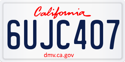 CA license plate 6UJC407