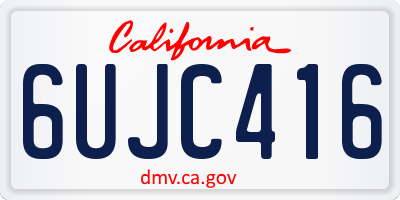 CA license plate 6UJC416