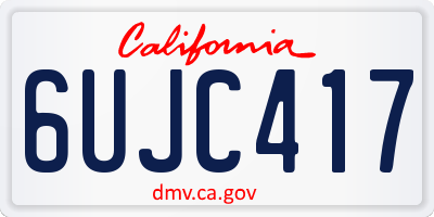 CA license plate 6UJC417
