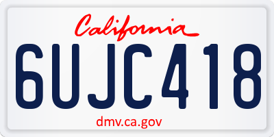 CA license plate 6UJC418