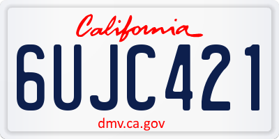 CA license plate 6UJC421
