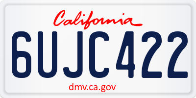 CA license plate 6UJC422