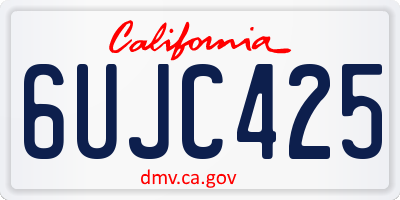CA license plate 6UJC425