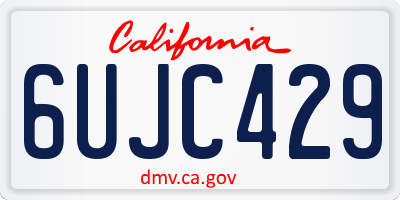 CA license plate 6UJC429