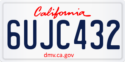 CA license plate 6UJC432