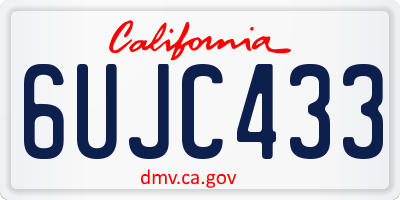 CA license plate 6UJC433