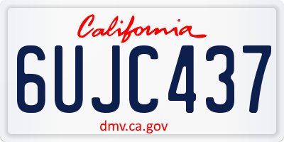 CA license plate 6UJC437