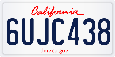 CA license plate 6UJC438