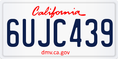 CA license plate 6UJC439