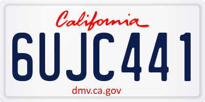 CA license plate 6UJC441