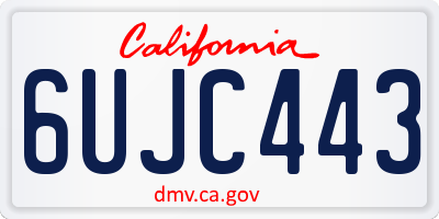 CA license plate 6UJC443