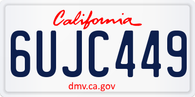 CA license plate 6UJC449