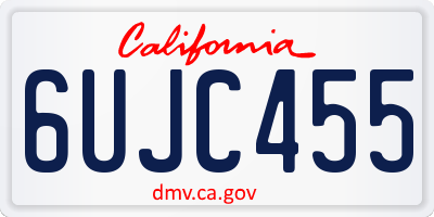 CA license plate 6UJC455