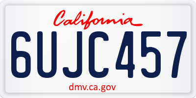 CA license plate 6UJC457
