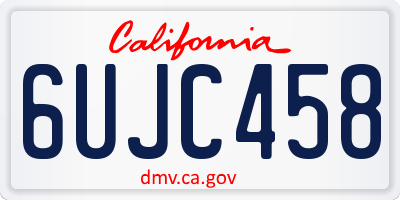 CA license plate 6UJC458