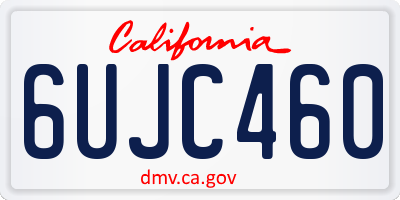 CA license plate 6UJC460