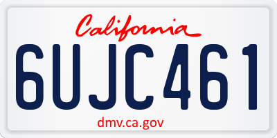 CA license plate 6UJC461