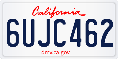 CA license plate 6UJC462